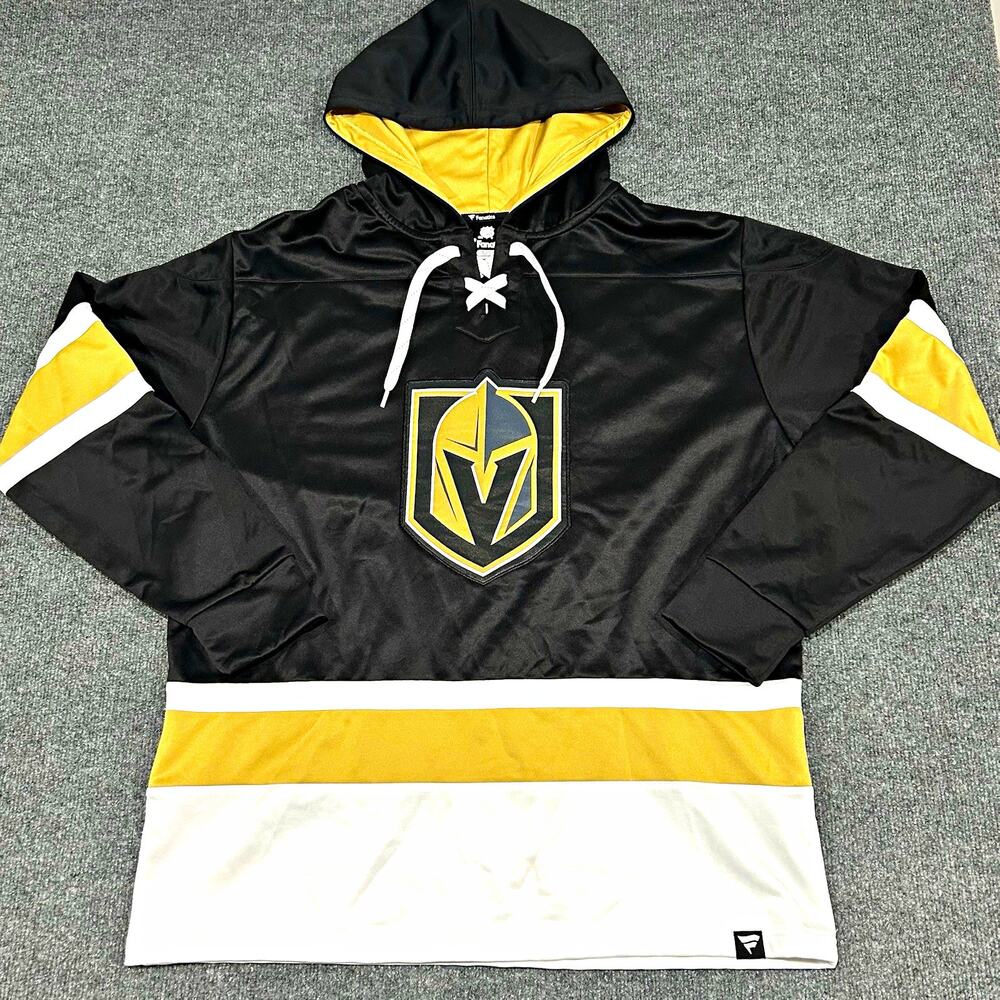 Fanatics Vegas Golden Knights NHL Lace-Up Hoodie Jersey Style Men's XL Black